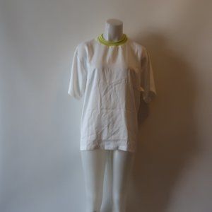 NWT SAYLIENT WHITE AND YELLOW SHORT SLEEVE SHIRT S